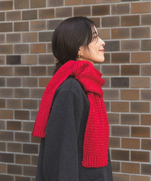 URBAN RESEARCH DOORS（アーバンリサーチドアーズ）の「カワリアミニットマフラー（マフラー・レディース・L.BEIGE/RED/GRAY・one）」の12枚目の写真