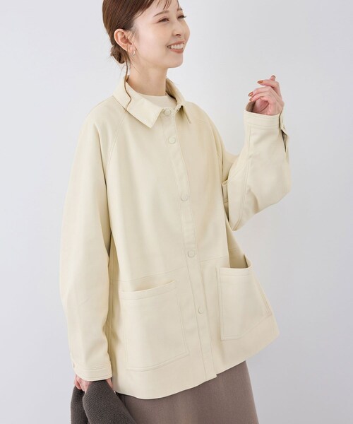 ROPE' PICNIC(ロペピクニック)の「【emur/エミュール・J'aDoRe限定】シンセティックレザージャケット(その他アウター・レディース・ブラック/ベージュ系・38)」の18枚目の写真