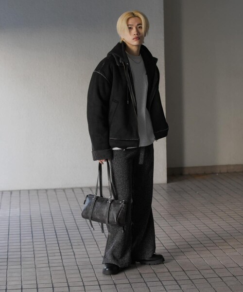 SENSE OF PLACE by URBAN RESEARCH（センスオブプレイスバイアーバンリサーチ）の「『わたべ×SOP』『セットアップ対応』ツイードワイドフレアパンツ（その他パンツ・メンズ・BLK×WHT/BLACK・M/L）」の13枚目の写真