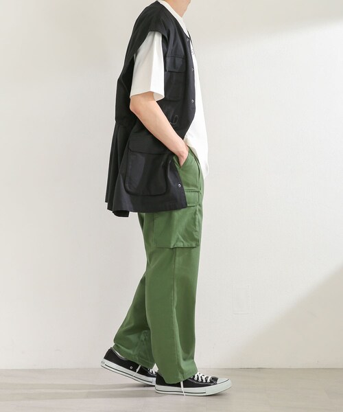 SENSE OF PLACE by URBAN RESEARCH(センスオブプレイスバイアーバンリサーチ)の「シシュウポンチTシャツ(5分袖)(Tシャツ/カットソー・メンズ・GREIGE/WHITE/BLACK/GREEN/L.PURPLE/MINT・M/L)」の8枚目の写真