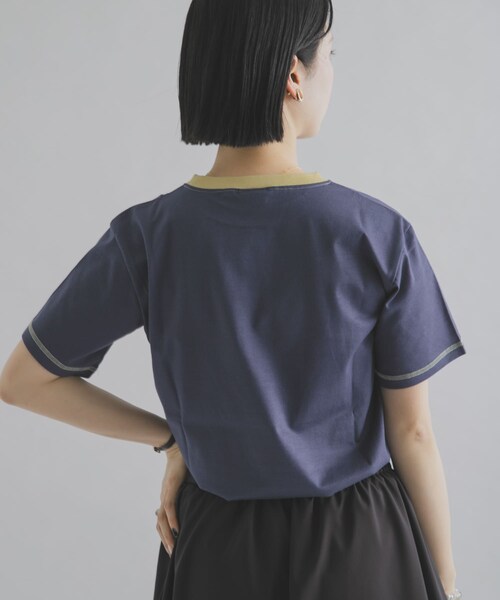 THE GOODLAND MARKET（ザグッドランドマーケット）の「ザ グッドランド マーケット　BOX RINGER  TEE（Tシャツ/カットソー・レディース・WH×GR/YE×BR/BL×LGR・1/2）」の12枚目の写真