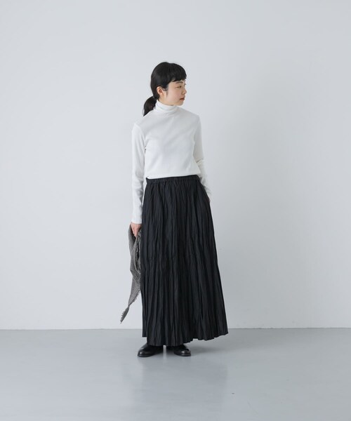 かぐれ（カグレ）の「コットンウールテレコタートルカットソー（Tシャツ/カットソー・レディース・OFF/BLACK・Free）」の7枚目の写真