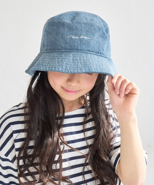 ROPE' PICNIC（ロペピクニック）の「【KIDS/キッズ】【NEW ERA(R)/ニューエラ別注】BUCKET HAT/リンクコーデ（ハット・キッズ・ブラック/ブルー系・F）」の5枚目の写真