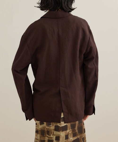 ROPE'（ロペ）の「レーヨンリネン ライトジャケット【セットアップパンツ・ワンピース対応】（テーラードジャケット・レディース・ブラウン/ネイビー・36/38）」の18枚目の写真