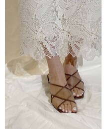 MERCURYDUO | 変形ヒールクロスメッシュサンダル(サンダル)