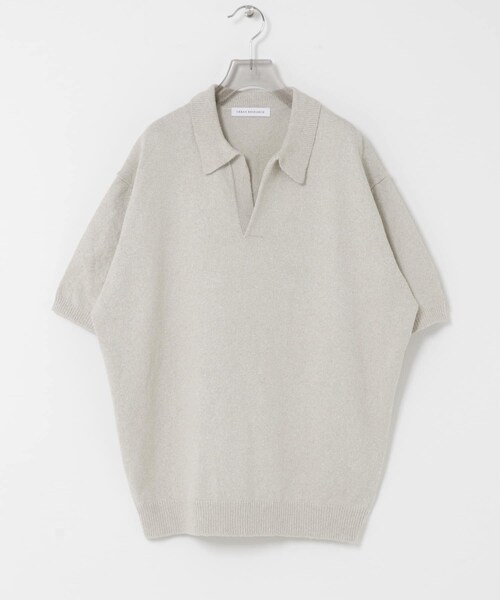 URBAN RESEARCH(アーバンリサーチ)の「SILK NOIL スキッパーポロニット(ポロシャツ・メンズ・NATURAL/BLACK・M/L)」の14枚目の写真