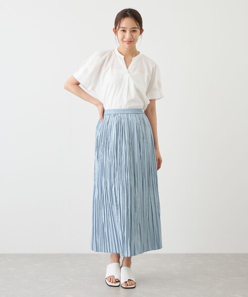 Jayro(ジャイロ)の「袖タックスキッパーシャツ(シャツ/ブラウス・レディース・ホワイト系/ネイビー/ブルー系/サックス/ピンク系・M)」の18枚目の写真