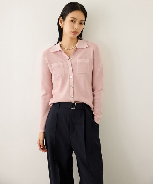 ROPE'(ロペ)の「ポロニットカーディガン/イージーケア(カーディガン/ボレロ・レディース・ブラック/ベージュ/ピンク・F)」の15枚目の写真