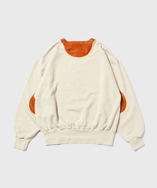 ADAM ET ROPE'（アダムエロペ）の「【KYOU/キョウ】 JEFFERSON Leather x Original Supima Aging Cotton Sweat（スウェット・メンズ・ブラック/ホワイト系・0/1/2）」の11枚目の写真