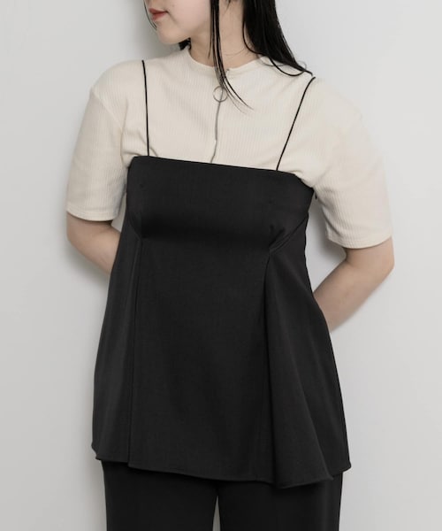 THE GOODLAND MARKET（ザグッドランドマーケット）の「&her　Tack Cami（Tシャツ/カットソー・レディース・WHITE/BLACK/GRAY・one）」の2枚目の写真