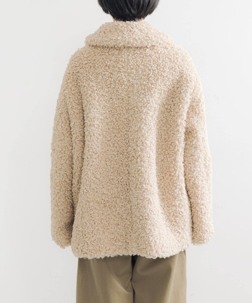 URBAN RESEARCH（アーバンリサーチ）の「ECOPELカーリーファーコート（テーラードジャケット・レディース・IVORY/D.BROWN・FREE）」の4枚目の写真