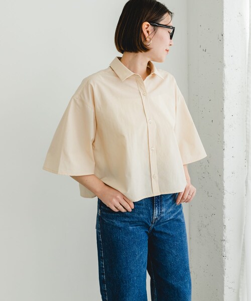 URBAN RESEARCH ROSSO（アーバンリサーチロッソ）の「F by ROSSO　ハーフスリーブクロップドシャツ（シャツ/ブラウス・レディース・OFF WHITE/P/BEIGE・FREE）」の14枚目の写真