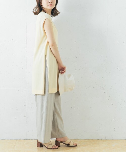 URBAN RESEARCH ROSSO（アーバンリサーチロッソ）の「チュニックニットベスト（ニット/セーター・レディース・IVORY/D/BROWN/IVORY②・FREE）」の13枚目の写真