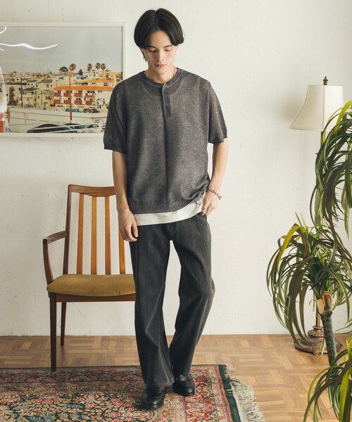SENSE OF PLACE by URBAN RESEARCH（センスオブプレイスバイアーバンリサーチ）の「ストライプジャガードストレートデニム（デニムパンツ・メンズ・BLACK/INDIGO・M/L）」の8枚目の写真