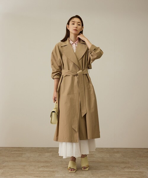ROPE'（ロペ）の「【軽量】コットンポプリン スプリングコート（トレンチコート・レディース・オフホワイト/ベージュ・36/38）」の20枚目の写真