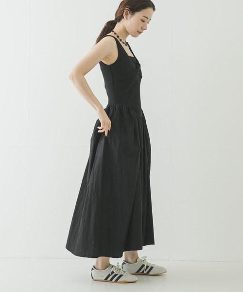 URBAN RESEARCH（アーバンリサーチ）の「ESTHE　RIB POPLIN DRESS（ワンピース・レディース・BLACK・S）」の5枚目の写真
