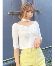 EMODA | ギャザーポイントコンパクトトップ(Tシャツ/カットソー)