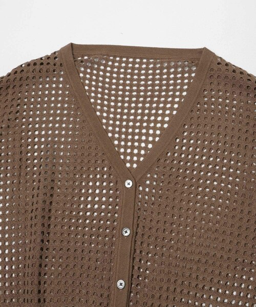ITEMS URBANRESEARCH（アイテムズ アーバンリサーチ）の「メッシュニットカーディガン（ニット/セーター・レディース・BRN/BLK/GREGE・Free）」の22枚目の写真