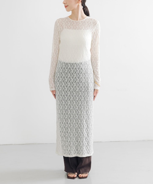 URBAN RESEARCH（アーバンリサーチ）の「ストレッチレースカットワンピース（ワンピース・レディース・OFF/BLACK・FREE）」の12枚目の写真