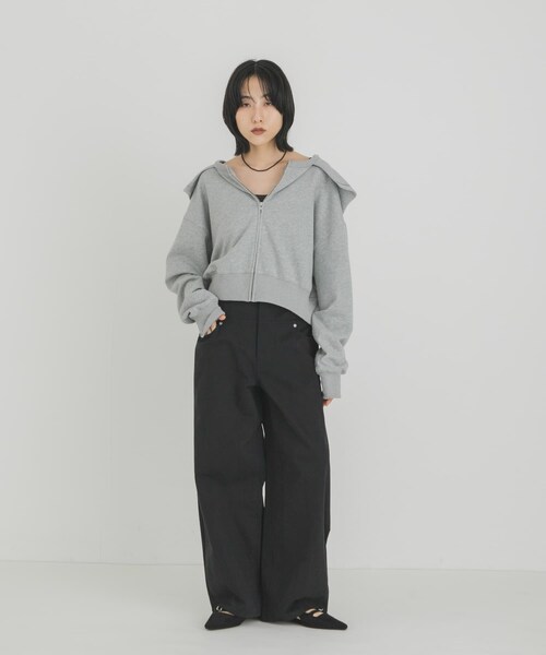 KBF（ケイビーエフ）の「セーラーライククロップドパーカー（パーカー・レディース・NAVY/OATMEAL/TOP GRAY・One）」の8枚目の写真