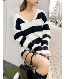 GYDA | VネックグラインダーニットTOPS(ニット/セーター)