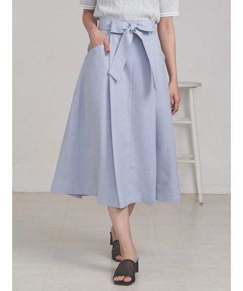 TONAL（トーナル）の「マルチセットタックポケットフレアスカート（スカート・レディース・オフホワイト/チャコールグレー/アイスブルー/ネイビー/ベージュ・S/M）」の22枚目の写真