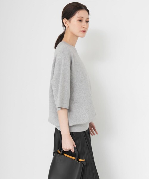 URBAN RESEARCH(アーバンリサーチ)の「コットンカシミヤハーフスリーブニット(ニット/セーター・レディース・OFF WHITE/GRAY/DRK NAVY・Free)」の16枚目の写真