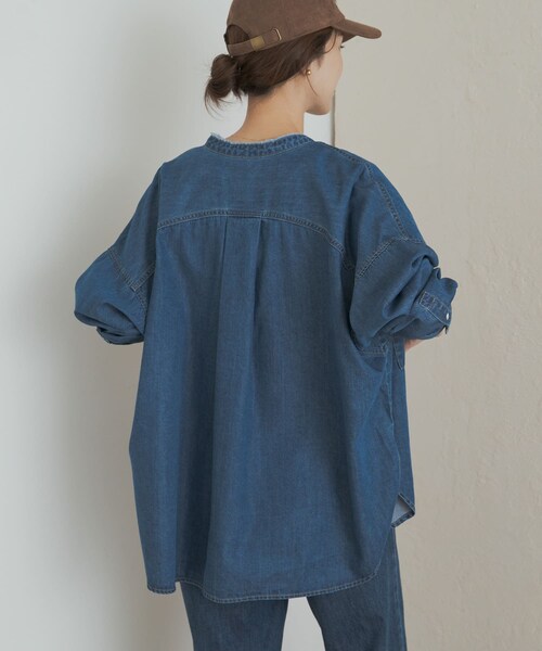 URBAN RESEARCH DOORS（アーバンリサーチドアーズ）の「デニムバンドカラーシャツ（シャツ/ブラウス・レディース・INDIGO/ONE WASH・M）」の8枚目の写真