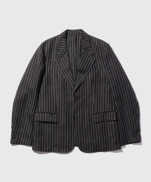 ADAM ET ROPE'（アダムエロペ）の「リネンブレザー（テーラードジャケット・メンズ・ブラック/ベージュ系・L/M）」の2枚目の写真