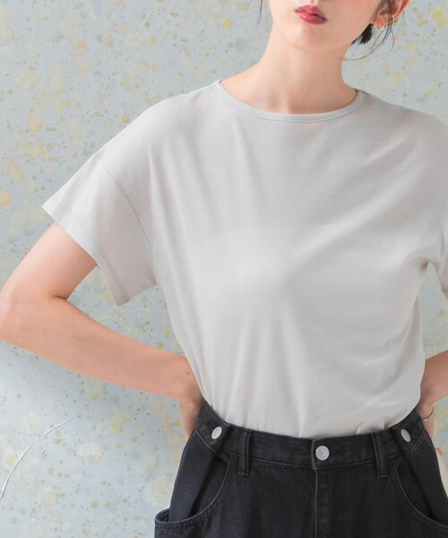 URBAN RESEARCH ROSSO（アーバンリサーチロッソ）の「シアーフライスTシャツ（Tシャツ/カットソー・レディース・L.GREIGE/D.NAVY・FREE）」の9枚目の写真