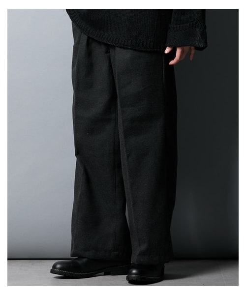 nissen（ニッセン）の「ツイードバギーパンツ【セットアップ着用可能】（パンツ・メンズ・ブラック/チャコール・M/L/LL）」の6枚目の写真