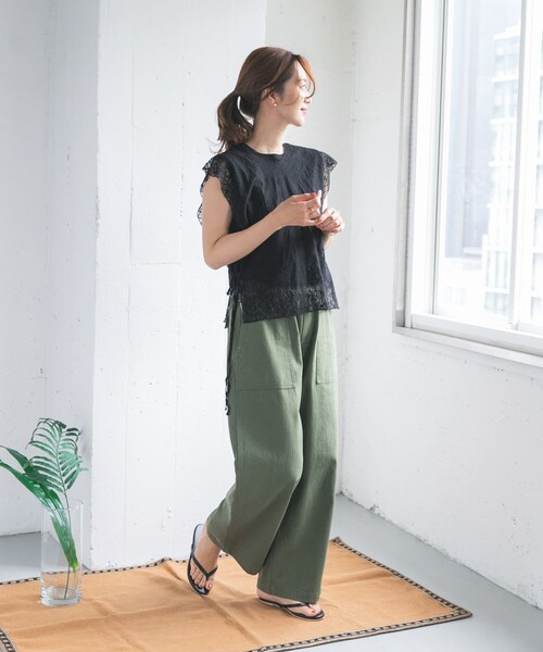 URBAN RESEARCH DOORS（アーバンリサーチドアーズ）の「2WAYレースカバー（ストール/ショール・レディース・NATURAL/BLACK・One）」の8枚目の写真