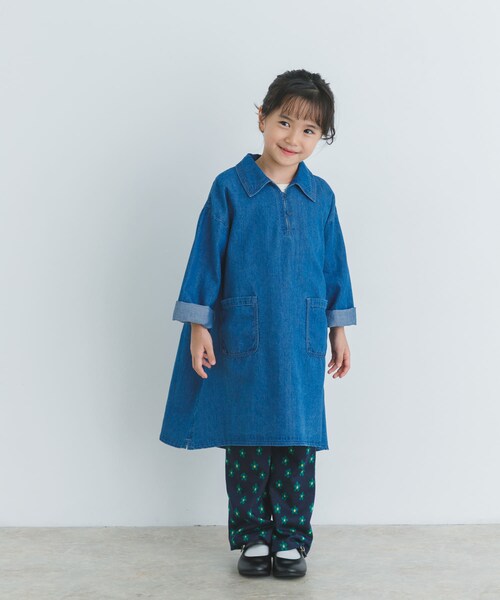 URBAN RESEARCH DOORS（アーバンリサーチドアーズ）の「デニムミニワンピース(KIDS)（ワンピース・キッズ・INDIGO/ONE WASH・105/120/135）」の3枚目の写真