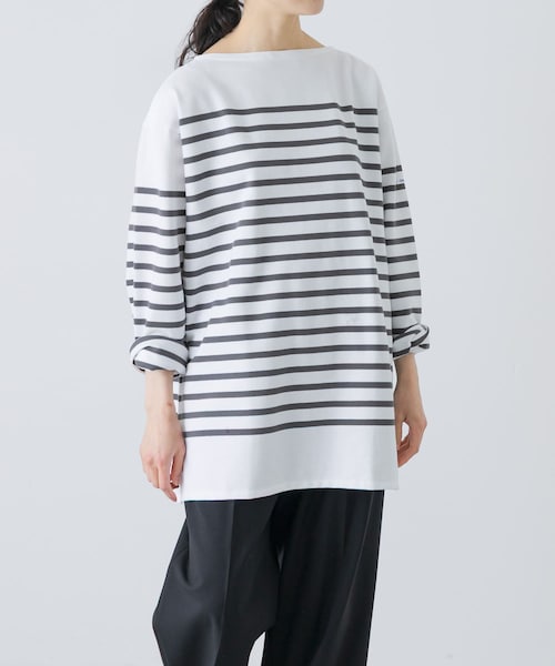 かぐれ（カグレ）の「ORCIVAL　BOAT NECK LONG-SLEEVE PULLOVER（Tシャツ/カットソー・レディース・BLUE/STEEL GREY・6）」の3枚目の写真