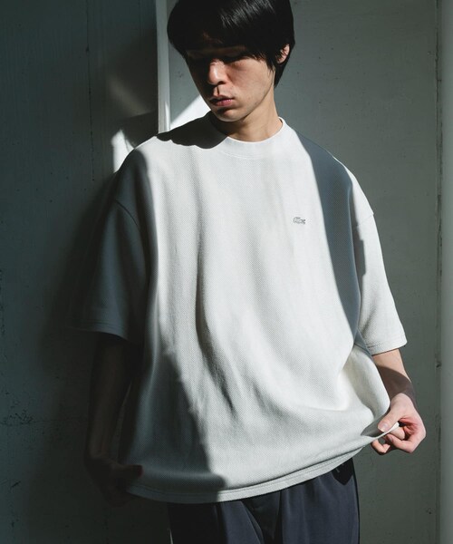 URBAN RESEARCH DOORS（アーバンリサーチドアーズ）の「『別注』LACOSTE×DOORS　THICK PIQUE ROUND SHORT-SLEEVE（Tシャツ/カットソー・メンズ・HAMMAM/ABYSS BLUE/BIRCH/BLACK BIRD・3/4/5）」の7枚目の写真