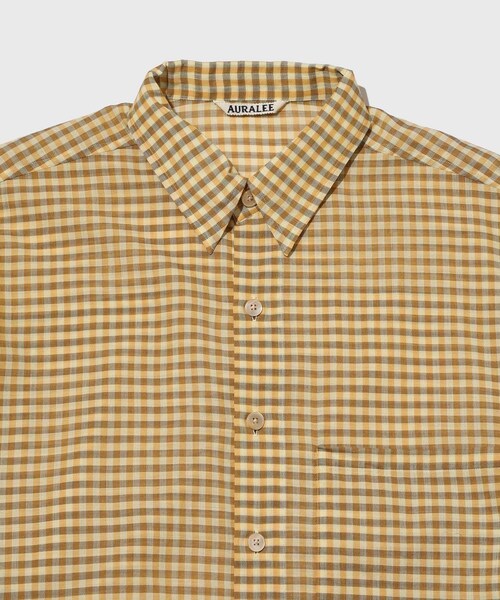 ADAM ET ROPE'（アダムエロペ）の「【AURALEE/オーラリー】AIRY LIGHT COTTON CHECK BIG SHIRT（シャツ/ブラウス・メンズ・ダークブラウン/イエロー・3/4）」の6枚目の写真