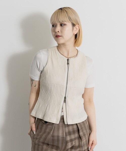 THE GOODLAND MARKET（ザグッドランドマーケット）の「PALIT　Neptune Tank Top（タンクトップ・レディース・WHITE・Free）」の2枚目の写真