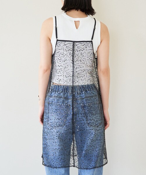 VIS（ビス）の「スパンコールキャミワンピース（ワンピース・レディース・ブラック系/ベージュ系・F）」の16枚目の写真