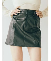 EVRIS | フェイクレザーミニスカート【セットアップ着用可能】(スカート)