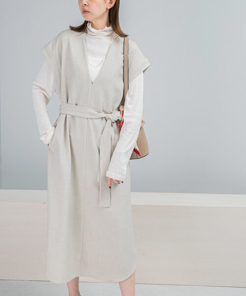 URBAN RESEARCH ROSSO（アーバンリサーチロッソ）の「ウエストマークジャンパースカート（ワンピース・レディース・OFF/GRAY/NAVY・Free）」の6枚目の写真