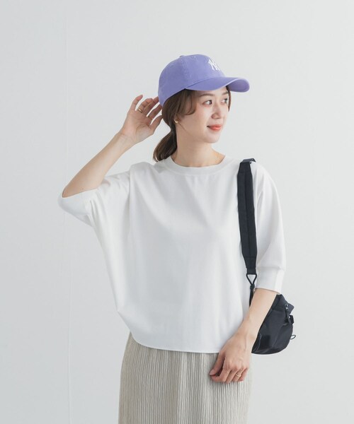 URBAN RESEARCH DOORS（アーバンリサーチドアーズ）の「ニットドッキングドルマン プルオーバー（Tシャツ/カットソー・レディース・OFF WHITE/L.KHAKI/NAVY/BLACK/RED BEANS・Free）」の12枚目の写真