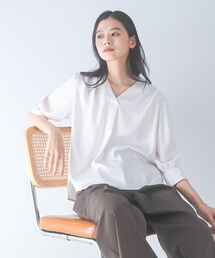 URBAN RESEARCH ROSSO | シルキーツイルVネックブラウス(シャツ/ブラウス)