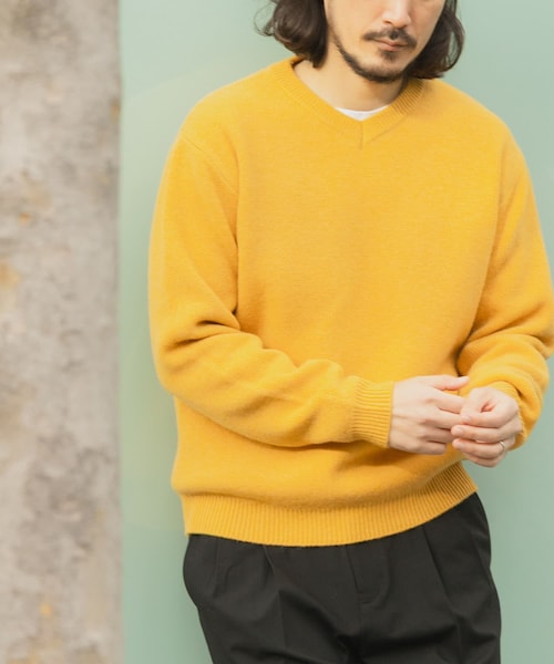 ITEMS URBANRESEARCH（アイテムズ アーバンリサーチ）の「タスマニア メリノウール100 Vネックニット（ニット/セーター・メンズ・WHT/BEG/MTD/DARK BLUE/BGD/CHA・M/L）」の6枚目の写真