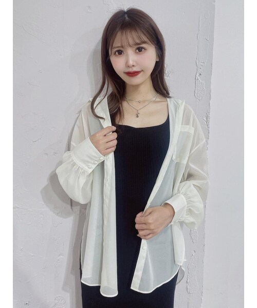 EATME（イートミー）の「フリルオーバーシャツ（シャツ/ブラウス・レディース・グレー/ブラック/イエロー・F）」の9枚目の写真