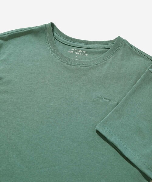 Saturdays NYC（サタデーズ ニューヨークシティ ）の「Script Standard SS Tee（Tシャツ/カットソー・レディース・グリーン/クリーム・L/M）」の19枚目の写真