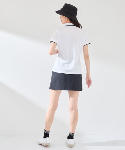 ROPE'（ロペ）の「【UV CARE】【吸水速乾】【ストレッチ】クールマックス半袖ポロ（ポロシャツ・レディース・ブラック/ホワイト・L/M/S）」の22枚目の写真