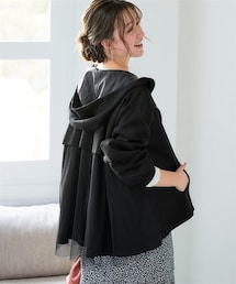 nissen | ＜大きいサイズ＞ゆるシルエットＡラインバックチュールパーカー(パーカー)