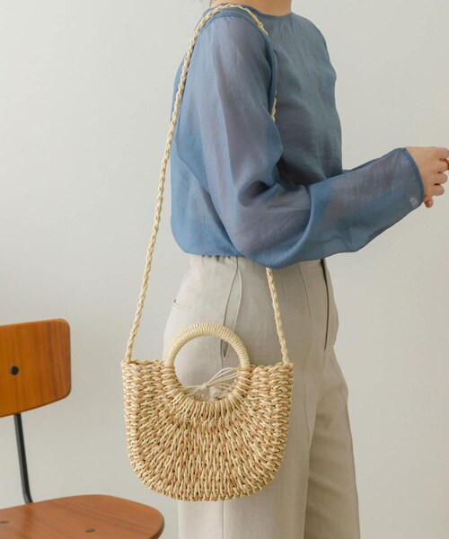 RODE SKO（ロデスコ）の「ミニラウンドハンドルカゴバッグ（かごバッグ・レディース・GRAY MIX/BEIGE MIX/NATURAL・one）」の17枚目の写真