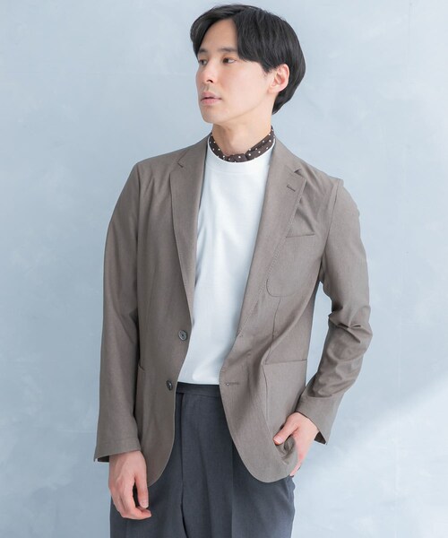 URBAN RESEARCH DOORS（アーバンリサーチドアーズ）の「LIFE STYLE TAILOR　ライトメッシュイージージャケット（テーラードジャケット・メンズ・BEIGE/NAVY・S/M/L/XL）」の6枚目の写真