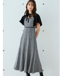 MERCURYDUO | 2WAY千鳥柄ジャカードニットワンピース(ワンピース)